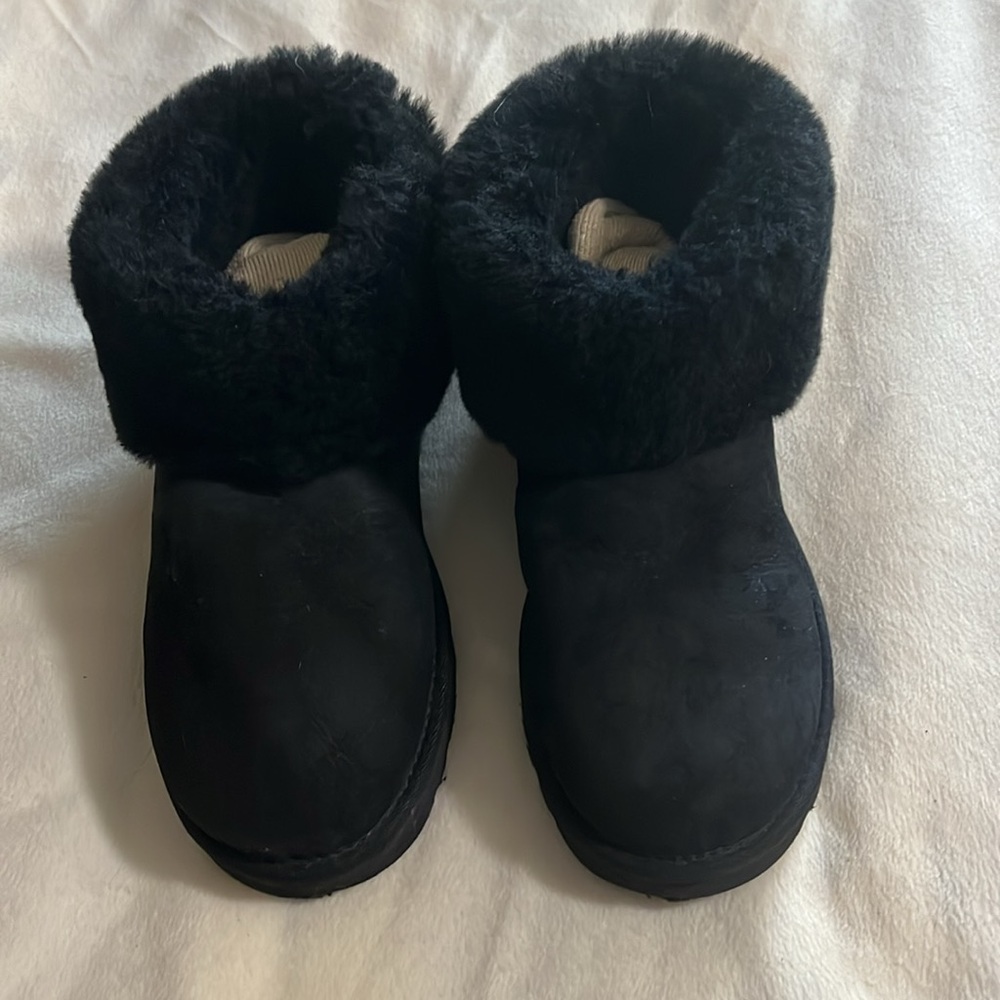 Ladies, black suede UGG ankle booties - Picture 2 of 5